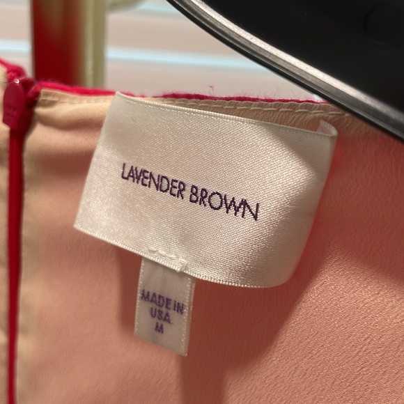 Lavender Brown short belted dress in bright pink. Size US Medium. - Picture 4 of 4